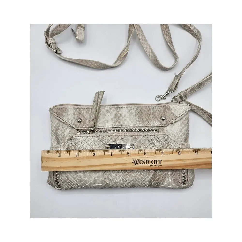 nicole by Nicole Miller Women's Crossbody Bag NWT Beige‎ Snake Print